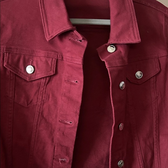 Burgundy Denim Jacket L - Picture 3 of 5